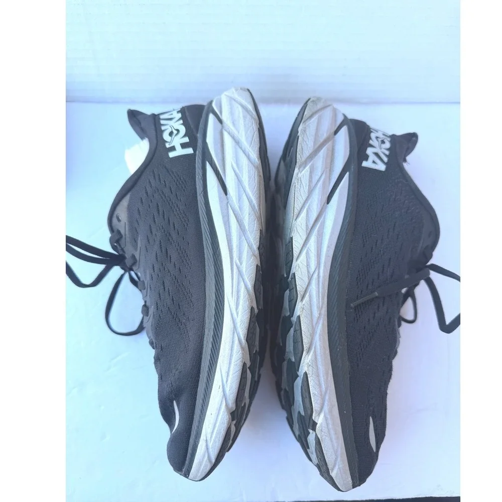 Hoka Clifton‎ 8 Mens Black White Cushion Sneaker Running Shoes EU 42 US 9.5